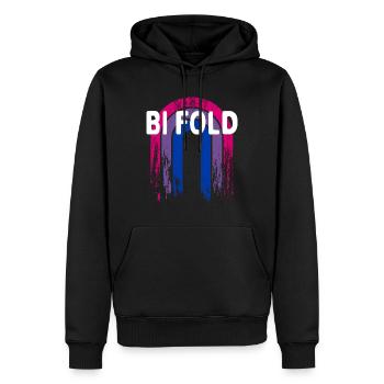 Bi Fold Bisexuel LGBTQ Bi Pride LGBT Positivité - Sweat à capuche Premium bio Homme - noir - Devant - Nico (187cm)