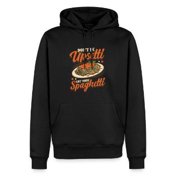 Ne soyez pas en colère, mangez des spaghettis. - Sweat à capuche Premium bio Homme - noir - Devant - Nico (187cm)