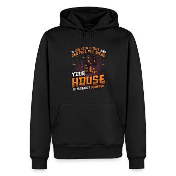 Lustiges Halloween-haus Spukt An Halloween. - Männer Premium Bio Hoodie - Schwarz - Vorne - Nico (187cm)