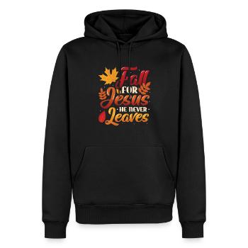 Tomber amoureux de Jésus, il ne quitte jamais les religieux - Sweat à capuche Premium bio Homme - noir - Devant - Nico (187cm)