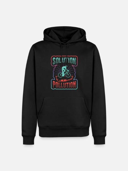 Polution Solution Environmental Protection Cycling. - Men’s Premium Organic Hoodie - black