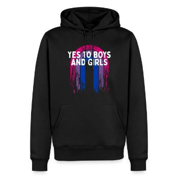 Yes to Boys and Girls Bisexual LGBTQ Bi Pride - Männer Premium Bio Hoodie - Schwarz - Vorne - Nico (187cm)