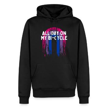 Toute la journée sur mon Bi-Cycle Bisexuel LGBTQ Bi Pride - Sweat à capuche Premium bio Homme - noir - Devant - Nico (187cm)