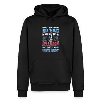 Au niveau cellulaire, je suis un travailleur lourd. - Sweat à capuche Premium bio Homme - noir - Devant - Nico (187cm)