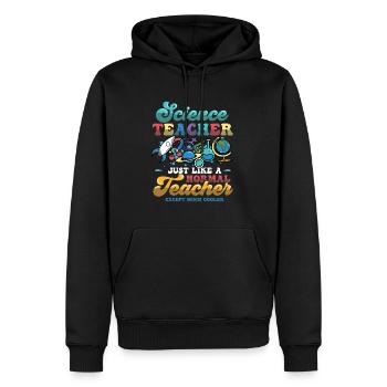 Science teacher, much cooler. - Men’s Premium Organic Hoodie - black - Front - Nico (187cm)