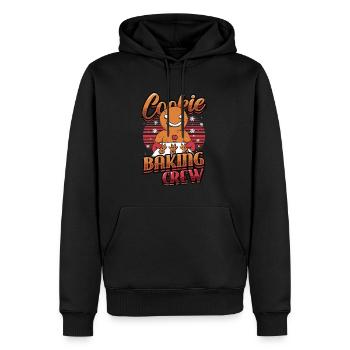 Plätzchenbacken Crew, Weihnachten, Lebkuchen. - Männer Premium Bio Hoodie - Schwarz - Vorne - Nico (187cm)