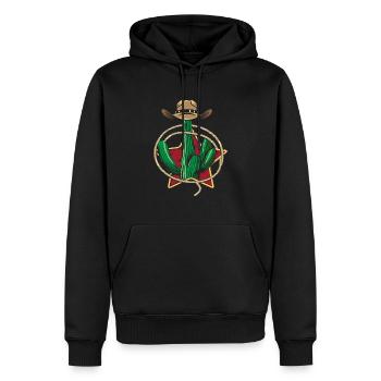 Western Kaktus - Männer Premium Bio Hoodie - Schwarz - Vorne - Nico (187cm)