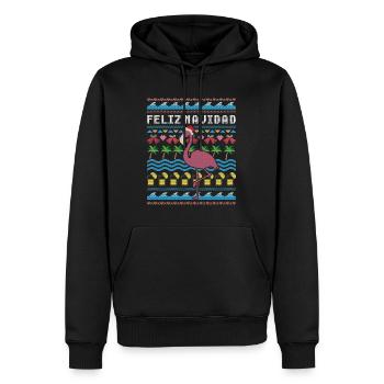 Feliz Navidad Noël moche - Sweat à capuche Premium bio Homme - noir - Devant - Nico (187cm)