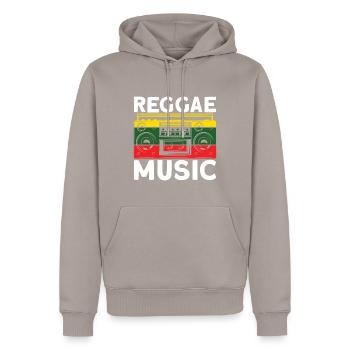 Reggae Music Jamaica Rastafari - Sweat à capuche Premium bio Homme - taupe - Devant - Nico (187cm)