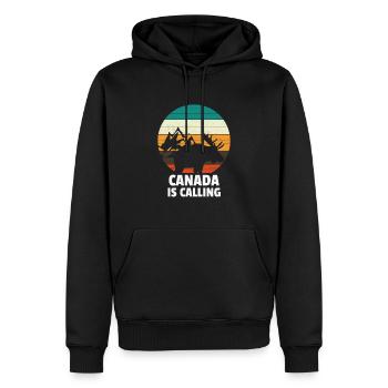 Le Canada appelle Kanada - Sweat à capuche Premium bio Homme - noir - Devant - Nico (187cm)
