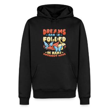 Les rêves peuvent se réaliser de différentes façons. - Sweat à capuche Premium bio Homme - noir - Devant - Nico (187cm)