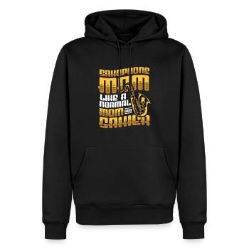 Saxophone Mom,Like A Normal Mom, But Saxier Band. - Männer Premium Bio Hoodie - Schwarz - Vorne - Nico (187cm)