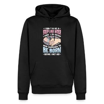 La fille est née par hasard. - Sweat à capuche Premium bio Homme - noir - Devant - Nico (187cm)