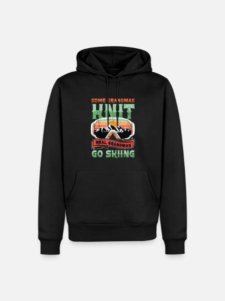 Real grandmas go skiing. - Men’s Premium Organic Hoodie - black