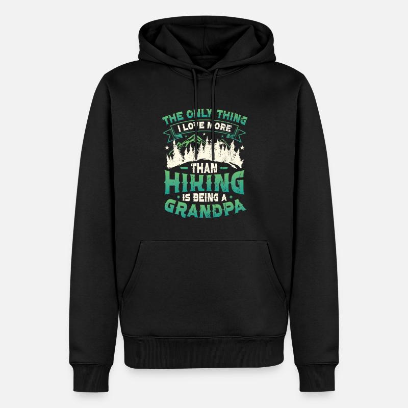 Bergwandernder Opa. - Männer Premium Bio Hoodie - Schwarz