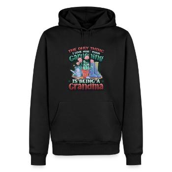 Amoureux du jardin, femmes, jardinage, grand-mère. - Sweat à capuche Premium bio Homme - noir - Devant - Nico (187cm)