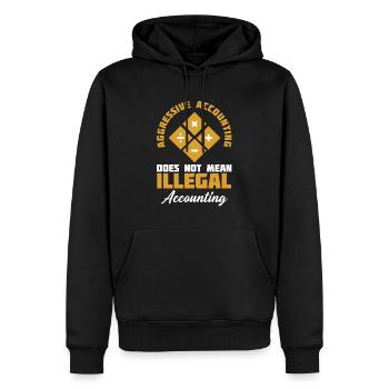 Aggressive Buchführung bedeutet nicht - Männer Premium Bio Hoodie - Schwarz - Vorne - Nico (187cm)