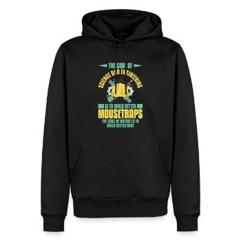 Das Ziel von Wissenschaft und Technik - Männer Premium Bio Hoodie - Schwarz - Vorne - Nico (187cm)