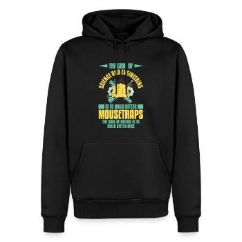 Das Ziel von Wissenschaft und Technik - Männer Premium Bio Hoodie - Schwarz - Vorne - Nico (187cm)