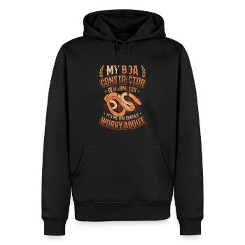 C’est de moi que vous devriez vous inquiéter. - Sweat à capuche Premium bio Homme - noir - Devant - Nico (187cm)
