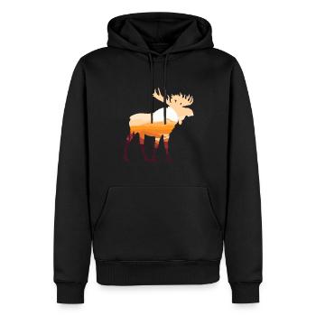 Moose - Men’s Premium Organic Hoodie - black - Front - Nico (187cm)