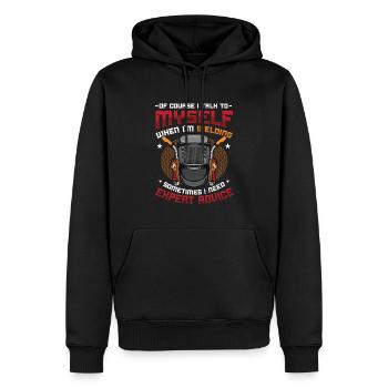Conseils d’experts en soudage pour les soudeurs - Sweat à capuche Premium bio Homme - noir - Devant - Nico (187cm)