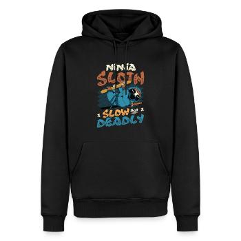 Ninja Sloth lent mais mortel - Sweat à capuche Premium bio Homme - noir - Devant - Nico (187cm)