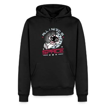 J’ai juste besoin d’espace, astronaute. - Sweat à capuche Premium bio Homme - noir - Devant - Nico (187cm)