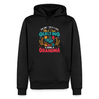 Coudre Quilter Grand-mère Quilting - Sweat à capuche Premium bio Homme - noir - Devant - Nico (187cm)