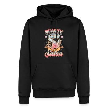 Schönheit Kommt Aus Dem Inneren Des Friseursalons - Männer Premium Bio Hoodie - Schwarz - Vorne - Nico (187cm)