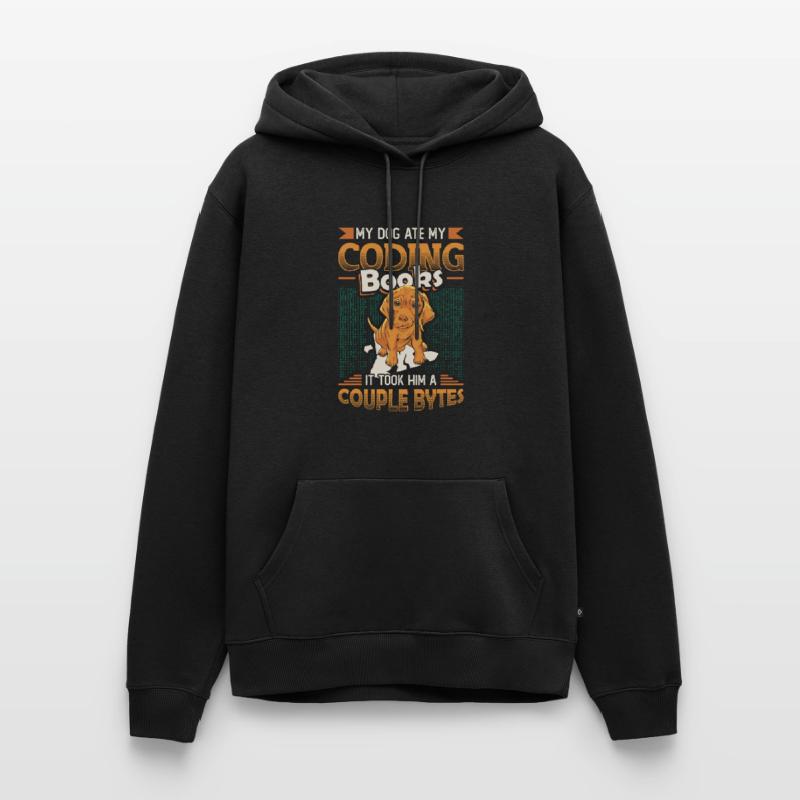 Hund Bytes Code Computer Witz Programmierung Männer Premium Bio Hoodie