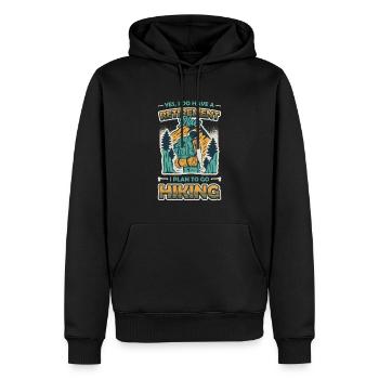 Ruhestandsplan, Wandern, Rentner, Wanderer. - Männer Premium Bio Hoodie - Schwarz - Vorne - Nico (187cm)