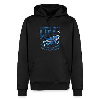 Manchmal Ist Das Leben Zu Schön, Um Wahr Zu Sein - Männer Premium Bio Hoodie - Schwarz - Vorne - Nico (187cm)