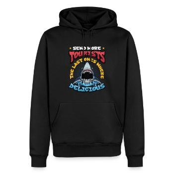 Schicken Sie Mehr Touristen - Männer Premium Bio Hoodie - Schwarz - Vorne - Nico (187cm)