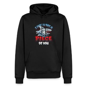 Je veux juste un morceau de toi, requin - Sweat à capuche Premium bio Homme - noir - Devant - Nico (187cm)