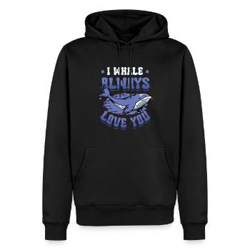 Ich Wal Liebe Dich Immer Blauwal - Männer Premium Bio Hoodie - Schwarz - Vorne - Nico (187cm)