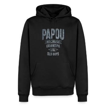 Papou, weil Opa für alte Jungs ist Papa Opa - Männer Premium Bio Hoodie - Schwarz - Vorne - Nico (187cm)