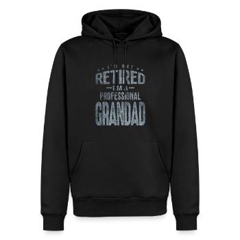 Ich bin nicht im Ruhestand, ich bin ein professioneller Opa - Männer Premium Bio Hoodie - Schwarz - Vorne - Nico (187cm)