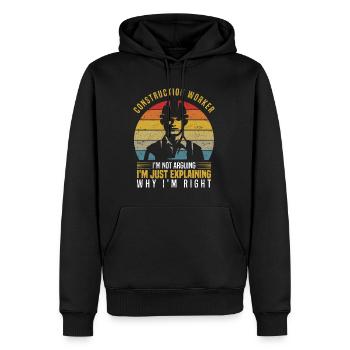 Dachdecker - Männer Premium Bio Hoodie - Schwarz - Vorne - Nico (187cm)