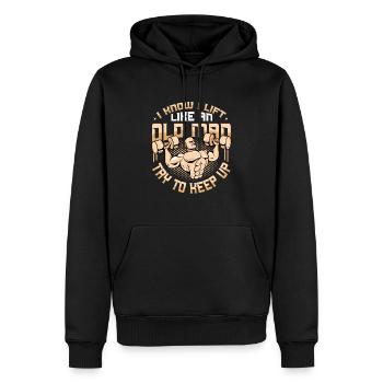 Gewichtheben Ich Weiß, Ich Hebe Wie Ein Alter Mann - Männer Premium Bio Hoodie - Schwarz - Vorne - Nico (187cm)