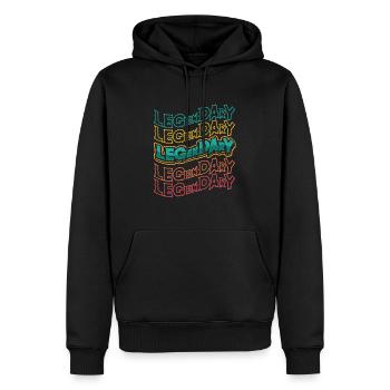 Fitnessstudio Bodybuilding Bein Tag - Männer Premium Bio Hoodie - Schwarz - Vorne - Nico (187cm)