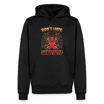 Don't Hate Meditate Kundalini Yoga - Men’s Premium Organic Hoodie - black - Front - Nico (187cm)