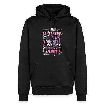 Zwei Ungerechtigkeiten Ergeben Kein Recht. - Männer Premium Bio Hoodie - Schwarz - Vorne - Nico (187cm)