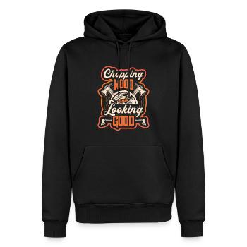 Holz Hacken Und Gut Aussehen Woodworker - Männer Premium Bio Hoodie - Schwarz - Vorne - Nico (187cm)