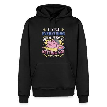 Selbstironie Übergewicht Im Fett - Männer Premium Bio Hoodie - Schwarz - Vorne - Nico (187cm)