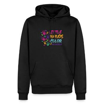 Little Hands Color My World Kindergarten Teacher - Men’s Premium Organic Hoodie - black - Front - Nico (187cm)