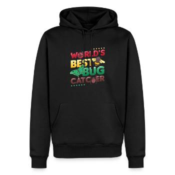 Le meilleur chasseur d’insectes au monde - Sweat à capuche Premium bio Homme - noir - Devant - Nico (187cm)