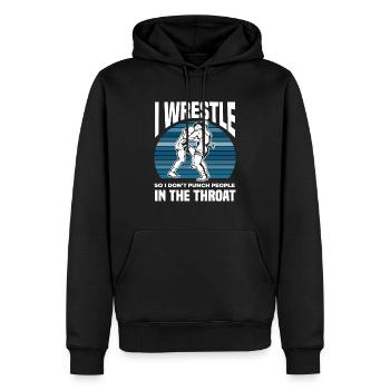 Lutte Lutte Sport Hobby - Sweat à capuche Premium bio Homme - noir - Devant - Nico (187cm)