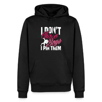 Athlète féminine de lutte - Sweat à capuche Premium bio Homme - noir - Devant - Nico (187cm)