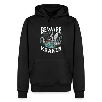 Méfiez-vous du Kraken - Sweat à capuche Premium bio Homme - noir - Devant - Nico (187cm)